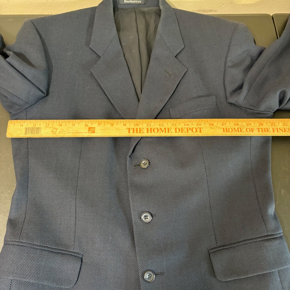 Vintage Burberry Prorsum Navy Blue Birdseye Blazer Suit Jacket Size 40 3 Button - Picture 6 of 15